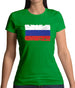 Russia Grunge Style Flag Womens T-Shirt