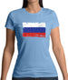 Russia Grunge Style Flag Womens T-Shirt