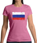 Russia Grunge Style Flag Womens T-Shirt