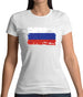 Russia Grunge Style Flag Womens T-Shirt
