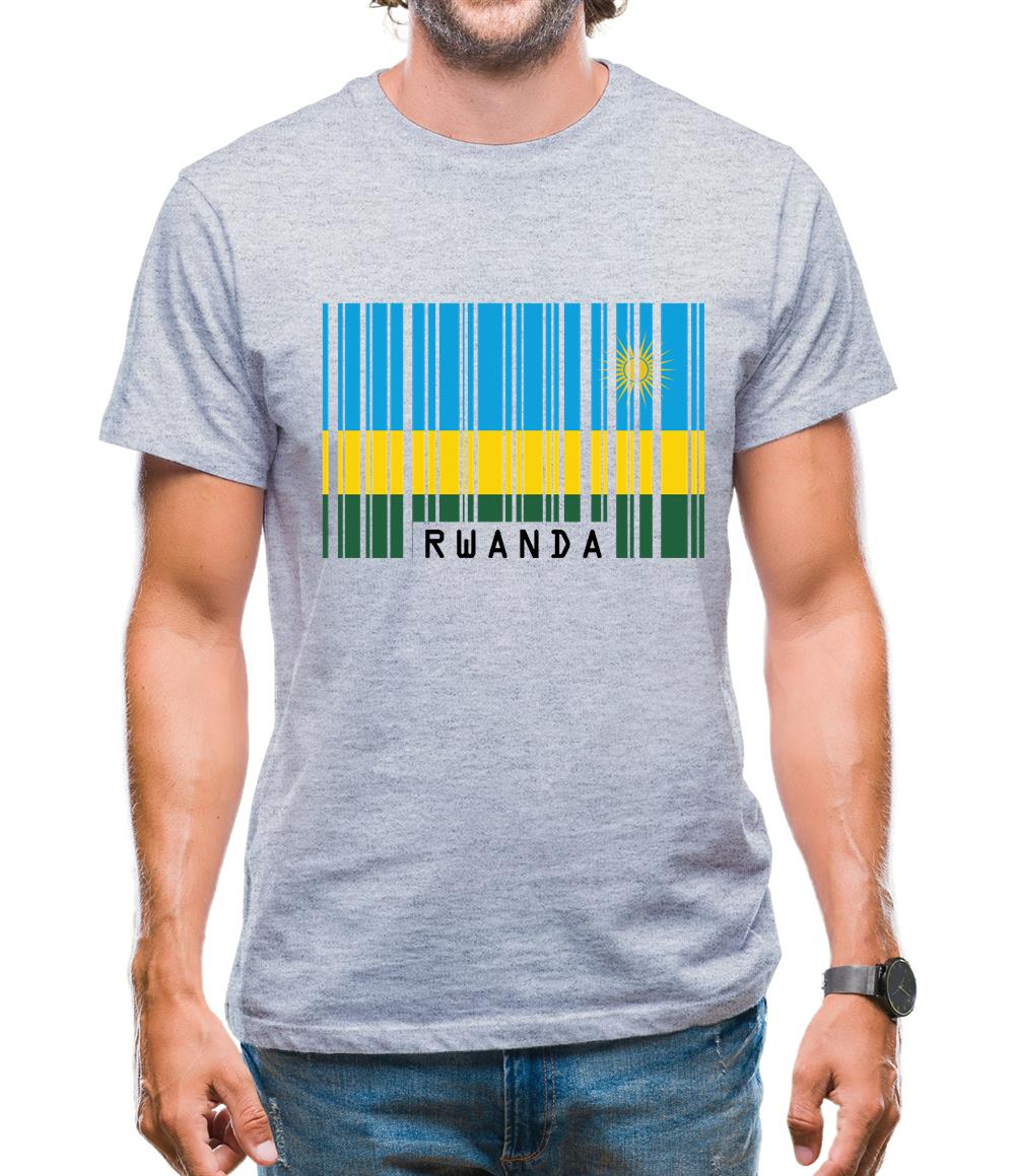 Rwanda Barcode Style Flag Mens T-Shirt