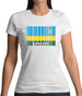 Rwanda Barcode Style Flag Womens T-Shirt