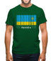 Rwanda Barcode Style Flag Mens T-Shirt