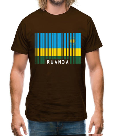 Rwanda Barcode Style Flag Mens T-Shirt
