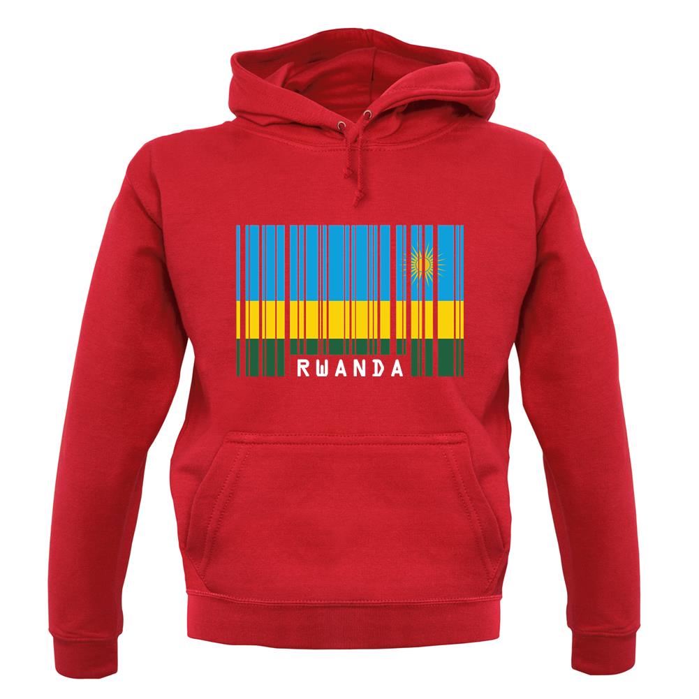 Rwanda Barcode Style Flag unisex hoodie