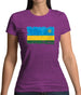 Rwanda Grunge Style Flag Womens T-Shirt