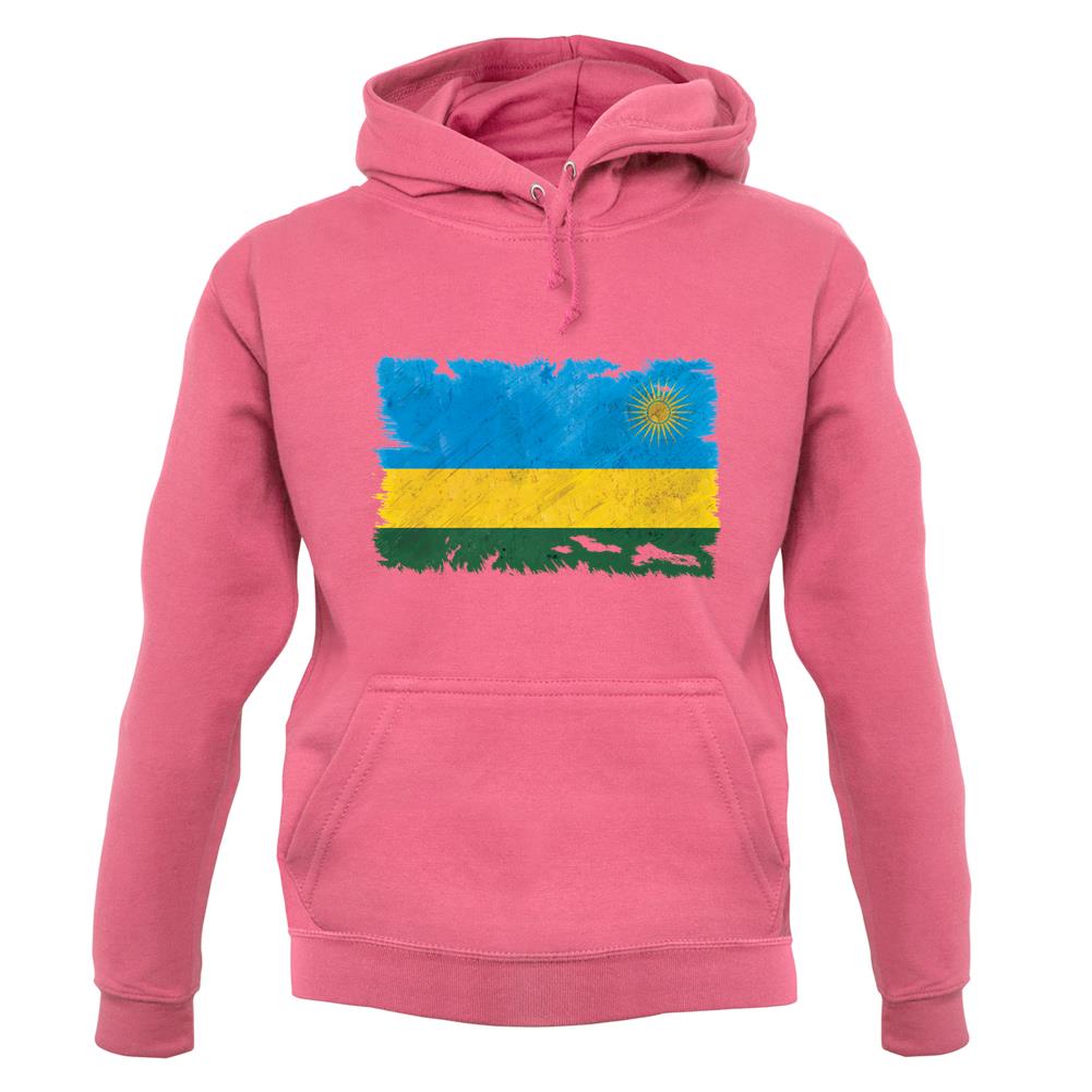 Rwanda Grunge Style Flag unisex hoodie
