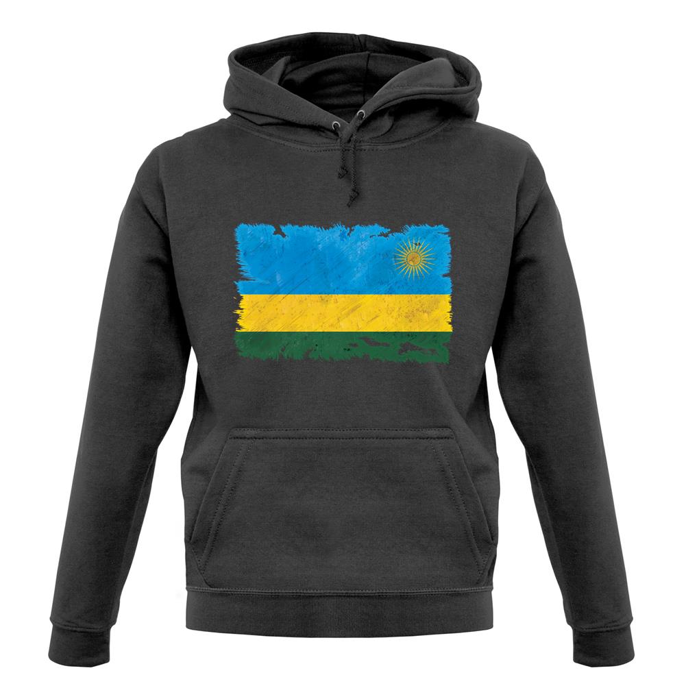 Rwanda Grunge Style Flag unisex hoodie