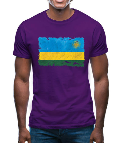 Rwanda Grunge Style Flag Mens T-Shirt