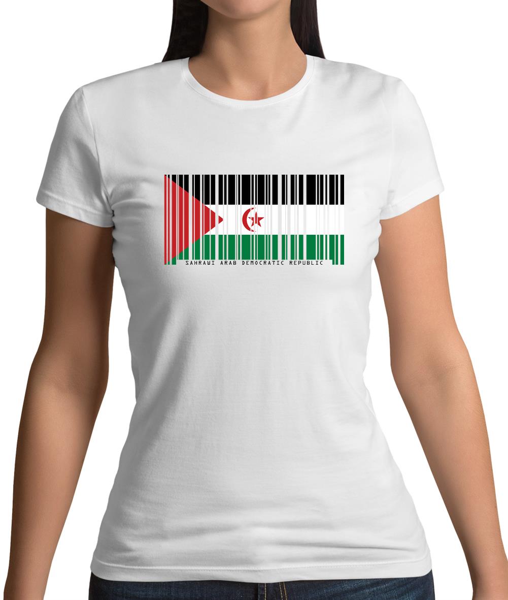 Sahrawi Arab Democratic Republic Barcode Style Flag Womens T-Shirt