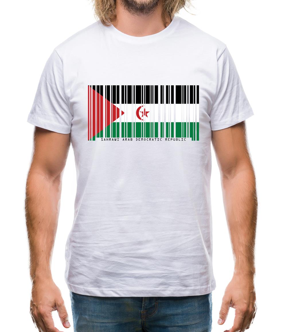 Sahrawi Arab Democratic Republic Barcode Style Flag Mens T-Shirt