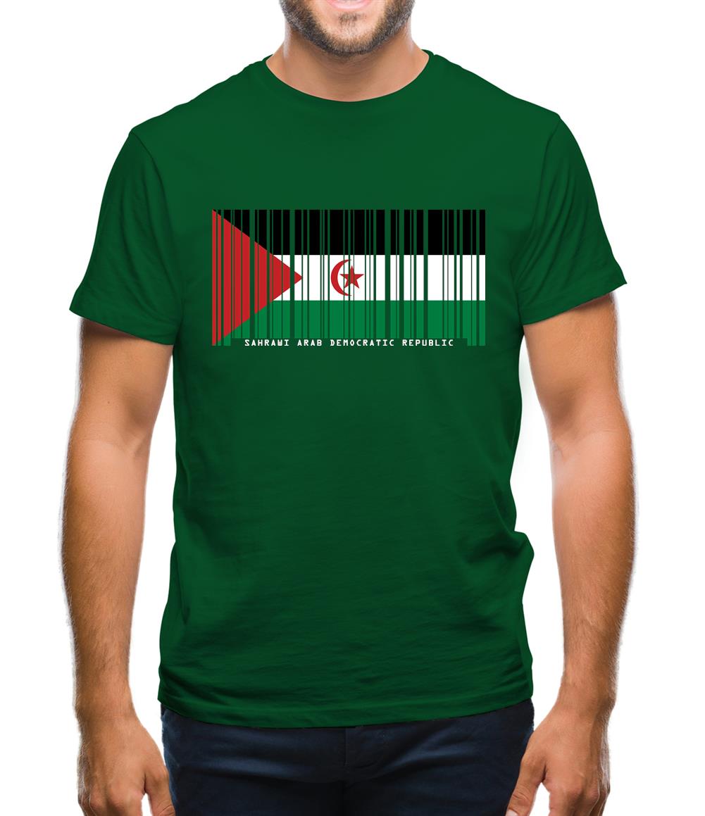 Sahrawi Arab Democratic Republic Barcode Style Flag Mens T-Shirt