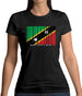 Saint Kitts And Nevis Barcode Style Flag Womens T-Shirt