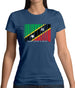 Saint Kitts And Nevis Barcode Style Flag Womens T-Shirt