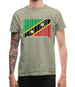 Saint Kitts And Nevis Barcode Style Flag Mens T-Shirt