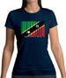Saint Kitts And Nevis Barcode Style Flag Womens T-Shirt