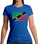 Saint Kitts And Nevis Barcode Style Flag Womens T-Shirt