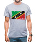 Saint Kitts And Nevis Grunge Style Flag Mens T-Shirt