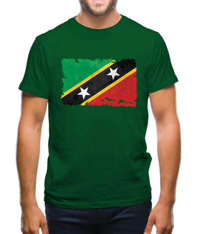 Saint Kitts And Nevis Grunge Style Flag Mens T-Shirt