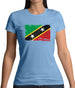 Saint Kitts And Nevis Grunge Style Flag Womens T-Shirt
