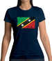 Saint Kitts And Nevis Grunge Style Flag Womens T-Shirt