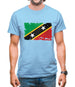 Saint Kitts And Nevis Grunge Style Flag Mens T-Shirt