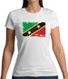 Saint Kitts And Nevis Grunge Style Flag Womens T-Shirt