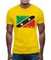 Saint Kitts And Nevis Grunge Style Flag Mens T-Shirt