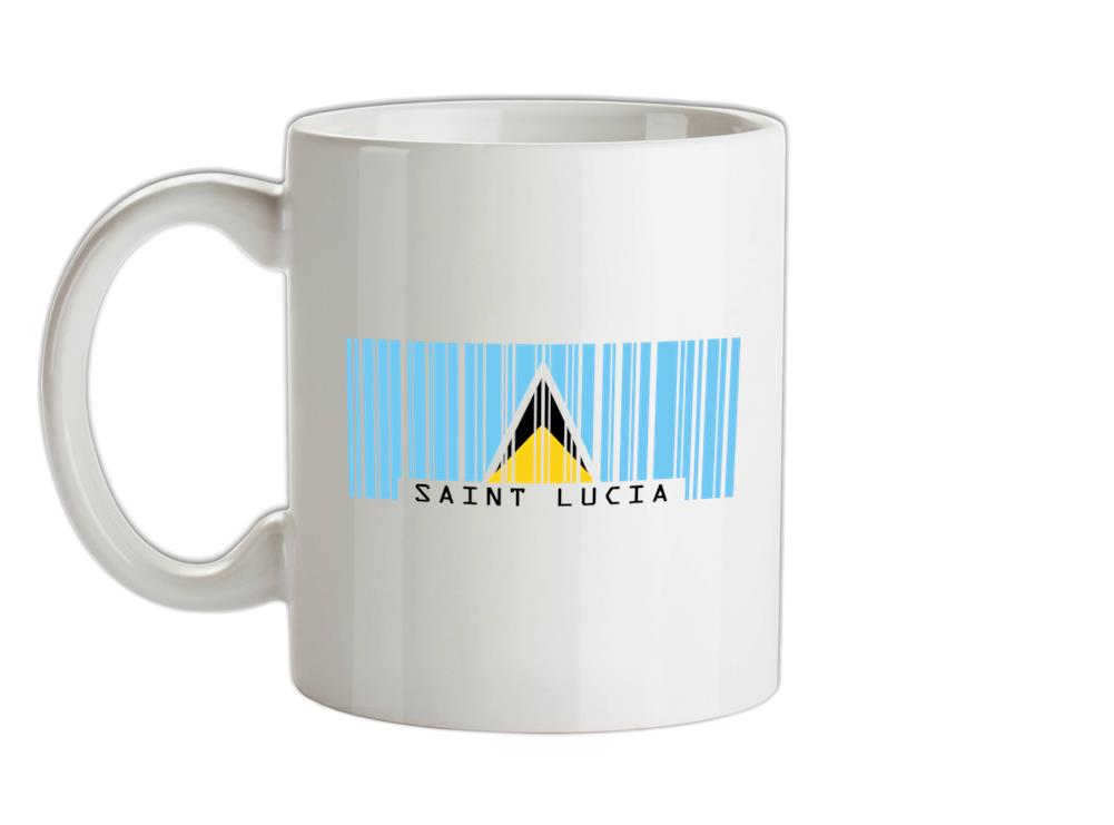 Saint Lucia Barcode Style Flag Ceramic Mug