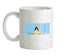 Saint Lucia Barcode Style Flag Ceramic Mug