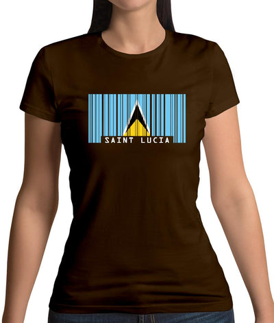 Saint Lucia  Barcode Style Flag Womens T-Shirt