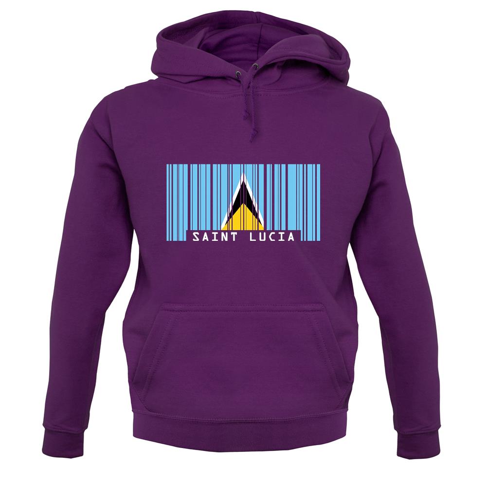 Saint Lucia  Barcode Style Flag unisex hoodie