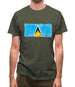 Saint Lucia Grunge Style Flag Mens T-Shirt