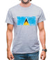 Saint Lucia Grunge Style Flag Mens T-Shirt