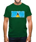 Saint Lucia Grunge Style Flag Mens T-Shirt