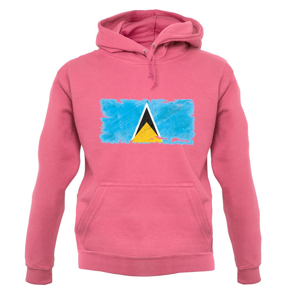 Saint Lucia Grunge Style Flag unisex hoodie