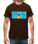 Saint Lucia Grunge Style Flag Mens T-Shirt