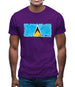 Saint Lucia Grunge Style Flag Mens T-Shirt