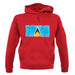 Saint Lucia Grunge Style Flag unisex hoodie