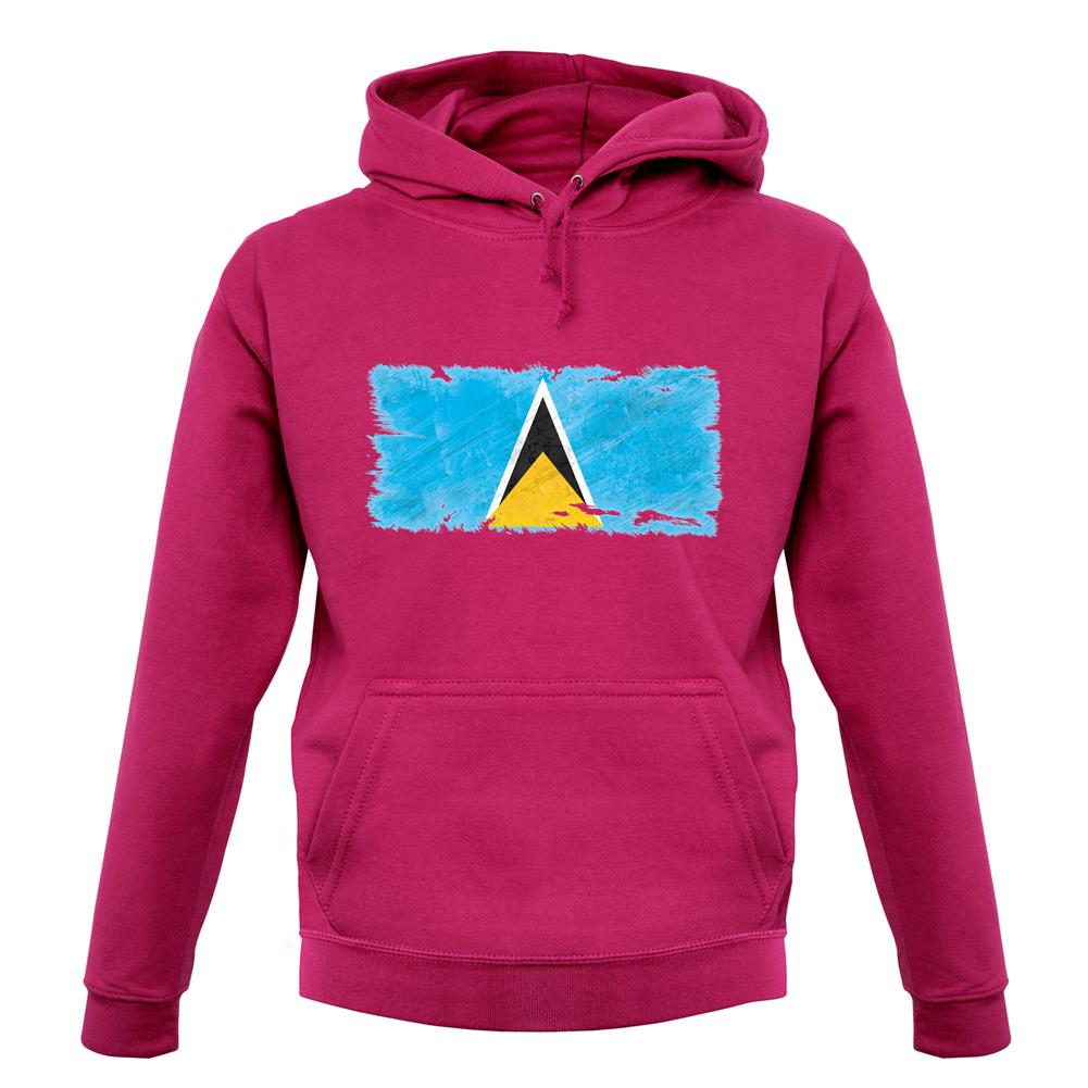 Saint Lucia Grunge Style Flag unisex hoodie