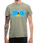 Saint Lucia Grunge Style Flag Mens T-Shirt