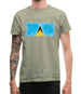 Saint Lucia Grunge Style Flag Mens T-Shirt