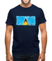 Saint Lucia Grunge Style Flag Mens T-Shirt