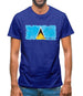 Saint Lucia Grunge Style Flag Mens T-Shirt