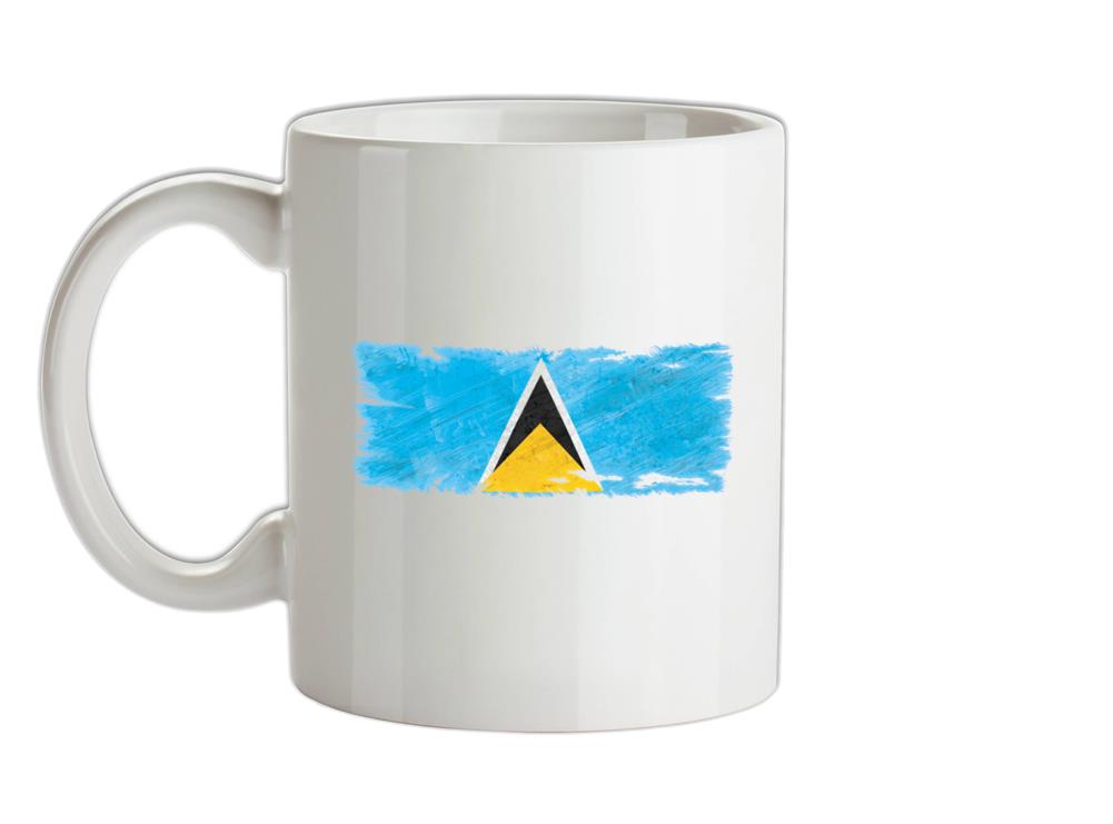 Saint Lucia Grunge Style Flag Ceramic Mug