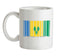 Saint Vincent and the Grenadines Barcode Style Flag Ceramic Mug