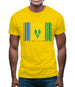 Saint Vincent And The Grenadines Barcode Style Flag Mens T-Shirt
