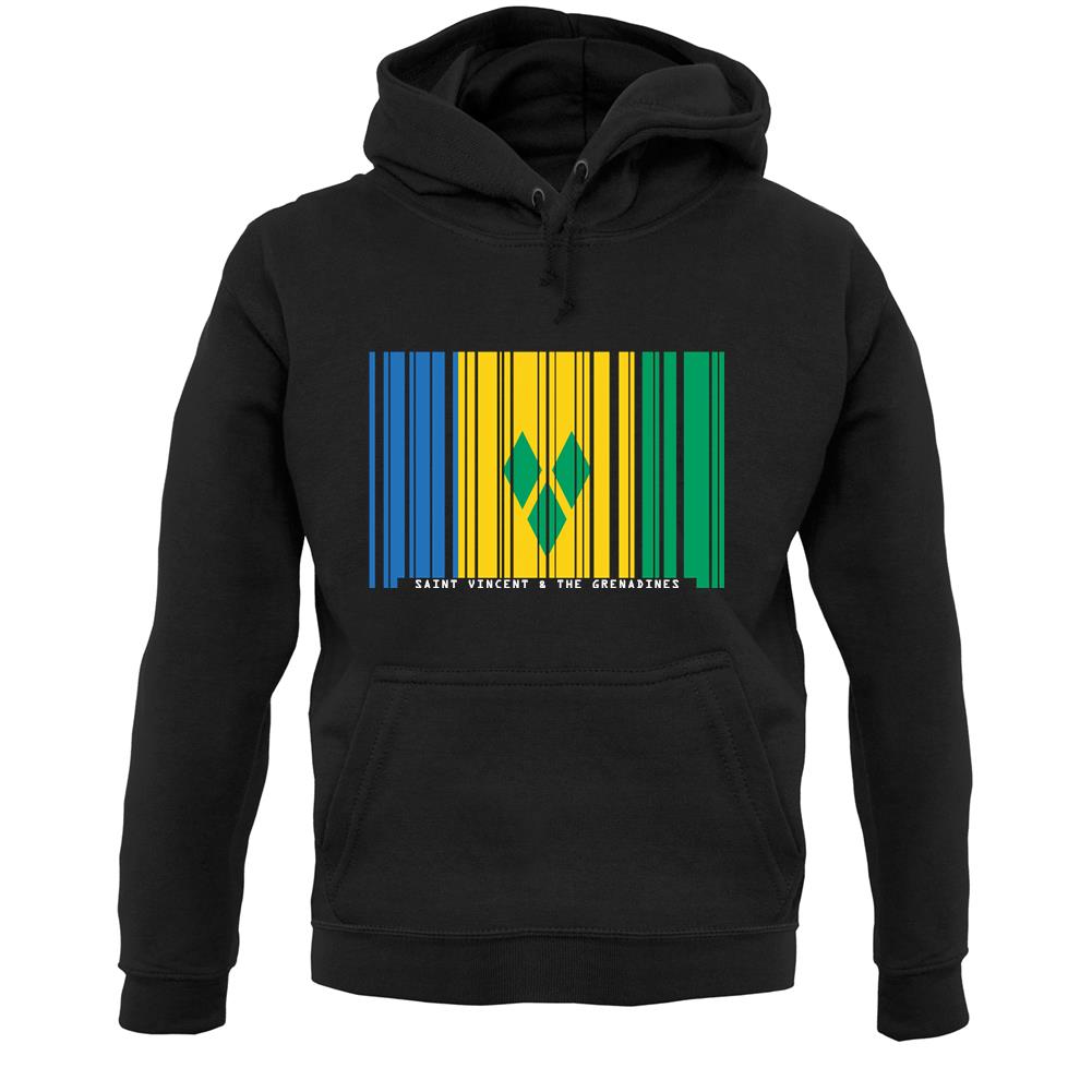 Saint Vincent And The Grenadines Barcode Style Flag Unisex Hoodie