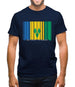 Saint Vincent And The Grenadines Barcode Style Flag Mens T-Shirt