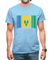 Saint Vincent And The Grenadines Barcode Style Flag Mens T-Shirt